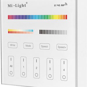 MiLight MiBoxer RF Fali Elemes Távirányító 4 Zónás RGB CCT 5 Csatornás Zóna Vezérlőhöz B4 LC-MLRGBCCTRFW