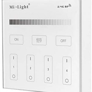 MiLight MiBoxer RF Fali Elemes Távirányító 4 Zónás Fehér 1 Csatornás Zóna Vezérlőhöz B1 LC-MLWRFW