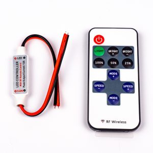 LED Szalag Vezérlő Mini 11 Gombos Fehér 1 Csatornás RF 5V-24V 12A 144W/288W LC-MWRF